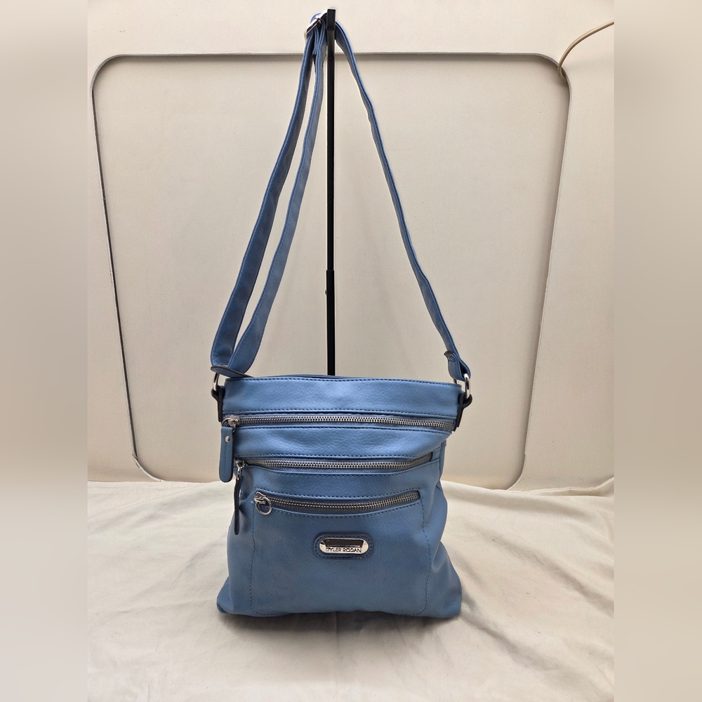 Tyler Rodan Blue Crossbody Organizer Bag | Multi‑Pocket Travel Purse + Umbrella
